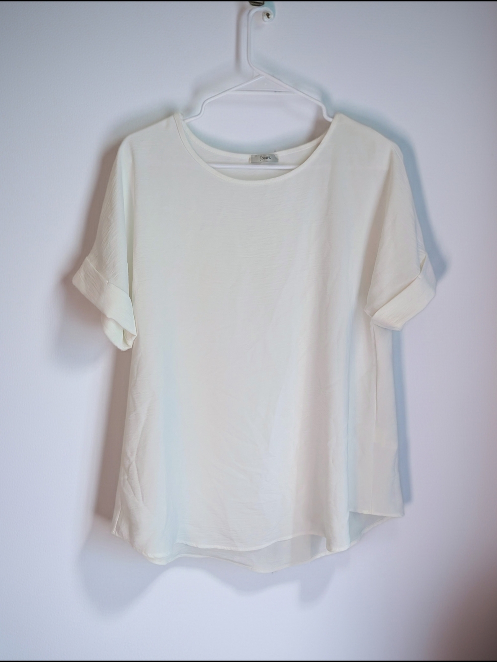 NWOT JODIFL White Short Sleeve Scoop Neck Blouse- Small